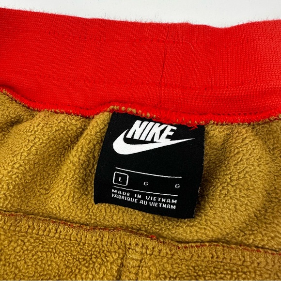 Nike Sportswear Retro Fleece Jogger Pant Pockets Colorblock Gold Bronze Black - Picture 6 of 15